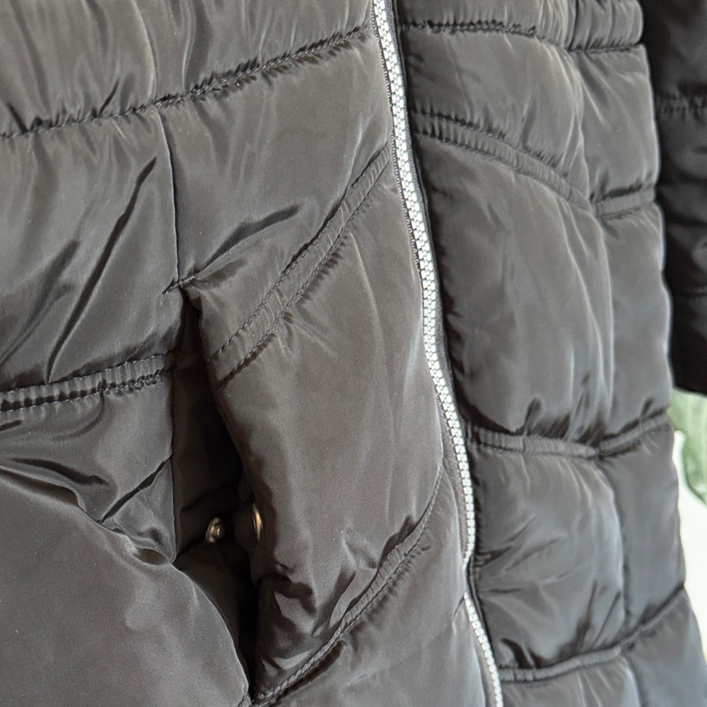 Calvin Klein Kids Black Puffer Coat with Fur Hood - Picture 7 of 16